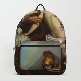 Alexandre Charles Guillemot - Mars and Venus Surprised by Vulcan (1827) Backpack | Mythology, Classical, Mars, Roman, Painting, Aphrodite, Art, Legend, Greek, Vulcan 