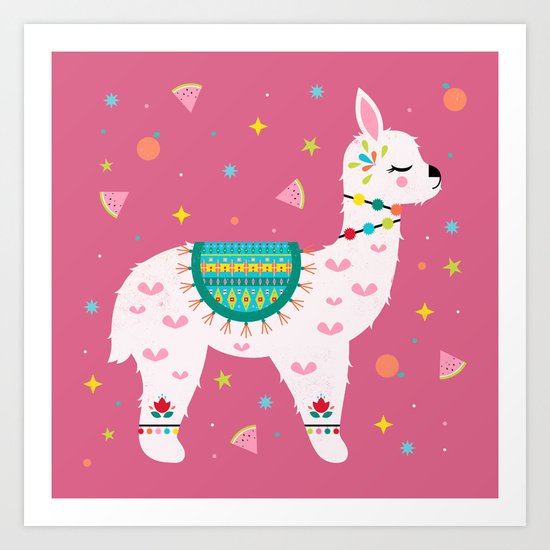 Tutti Frutti Alpaca Art Print