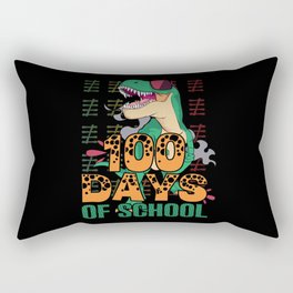 Days Of School 100th Day 100 Prehistoric Raptor Dinosaur Rectangular Pillow