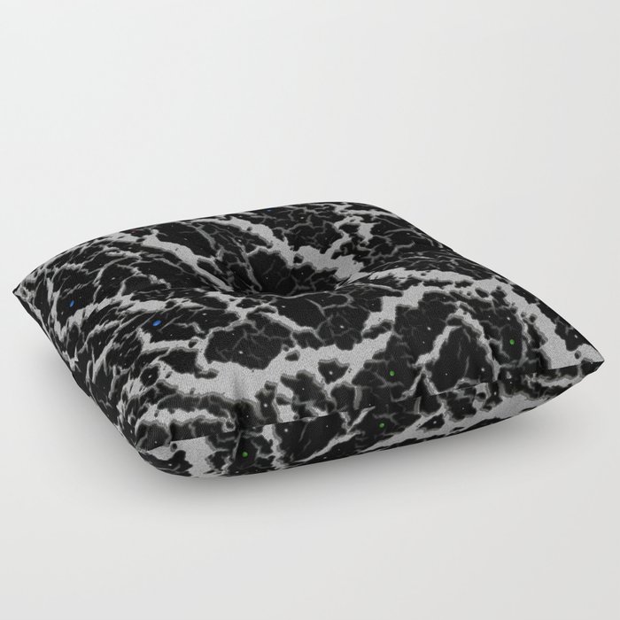 Cracked Space Lava - Silver Floor Pillow