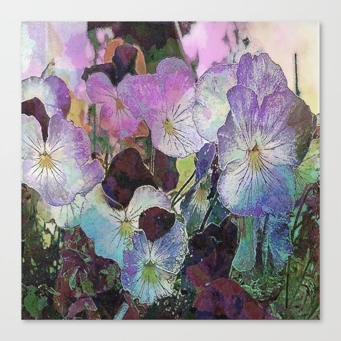 Pansies Purple Canvas Print