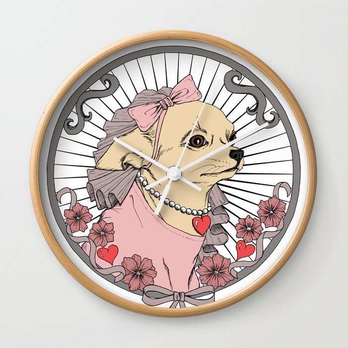 Princess Chihuahua Wall Clock