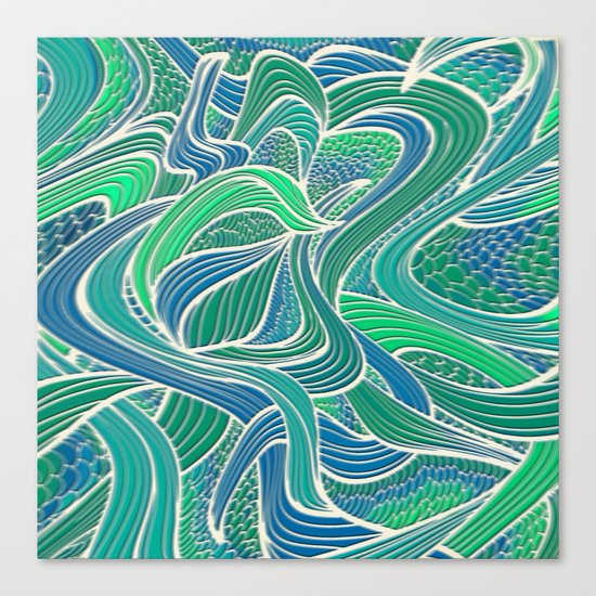 Abstract Wavy Leaves Canvas Print
