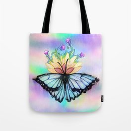 Blue Morpho Butterfly Rainbow Pride Tote Bag