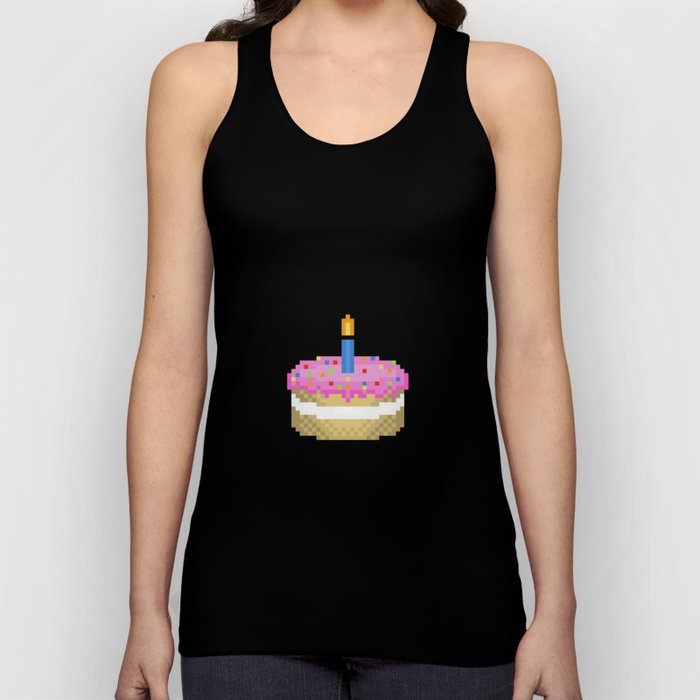Pixel Art Birthday Cake Tank Top
