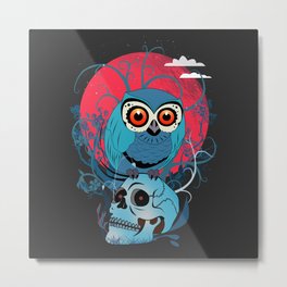 scary Owl  Metal Print | Contemporary, Cool, Funny, Minimal, Scary, Animalslovers, Gothic, Owl, Graphicdesign, Beautifulanimals 