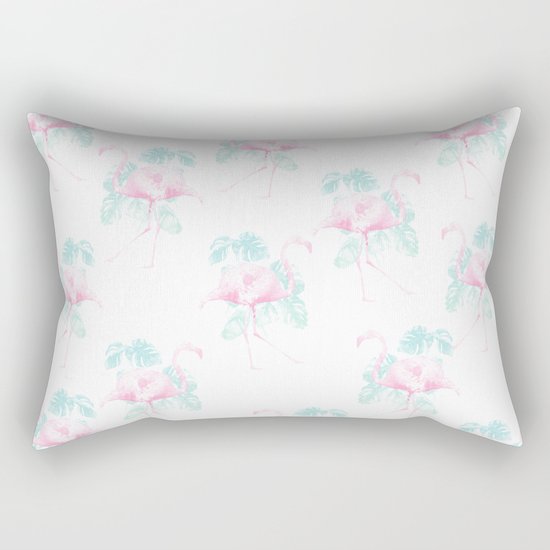 Tropical Flamingos Rectangular Pillow