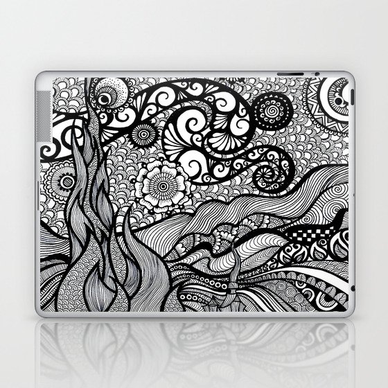 starry night doodled Laptop & iPad Skin