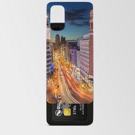 Spain Photography - Downtown Madrid Lit Up In The Night Android Card Case