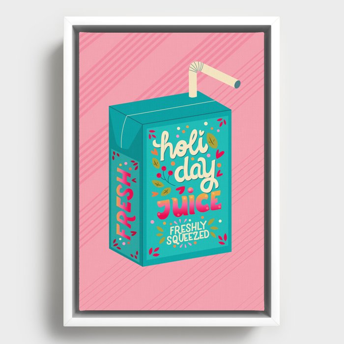 Holiday Juice Box Framed Canvas