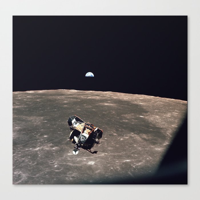 Apollo 11 Lunar Module Moon & Earth Canvas Print