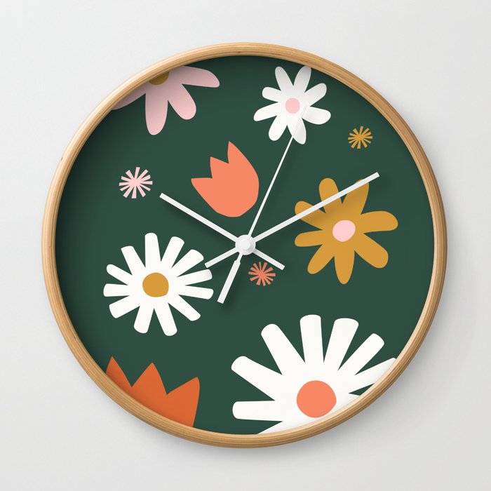 Wild Flowers Wall Clock