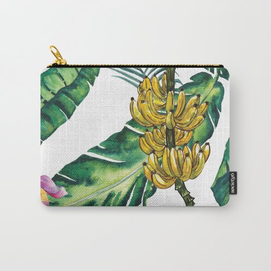 watercolor banana leaves Carry-All Pouch