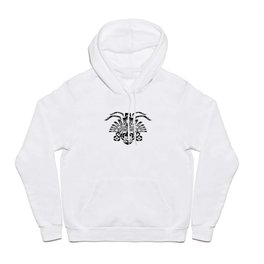 Mayan Mask Hoody | Graphic Design, Black and White, Illustration, Vector 