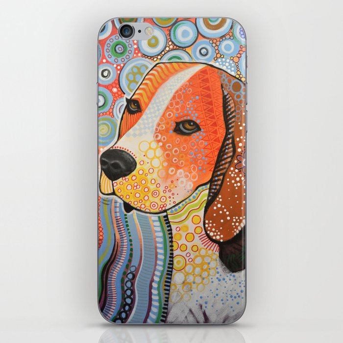Rocky ... Abstract pet dog portrait art, Beagle iPhone Skin