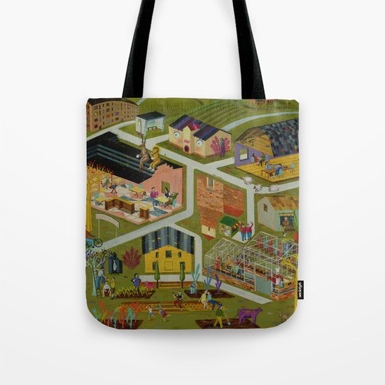 map of a village Tote Bag