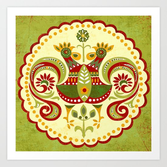 Folklore Mandala Art Print