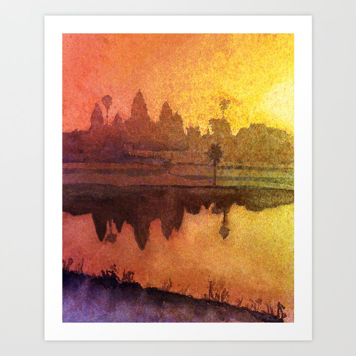Angkor Wat Ruins Near Siem Reap Cambodia Fine Art Painting Art