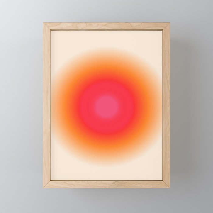 Orange Glow Gradient Aura Framed Mini Art Print