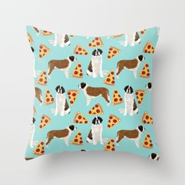 Saint Bernard pizza slices funny cute dog gifts for dog lover unique dog breeds Throw Pillow