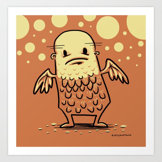 Bald Angel Art Print