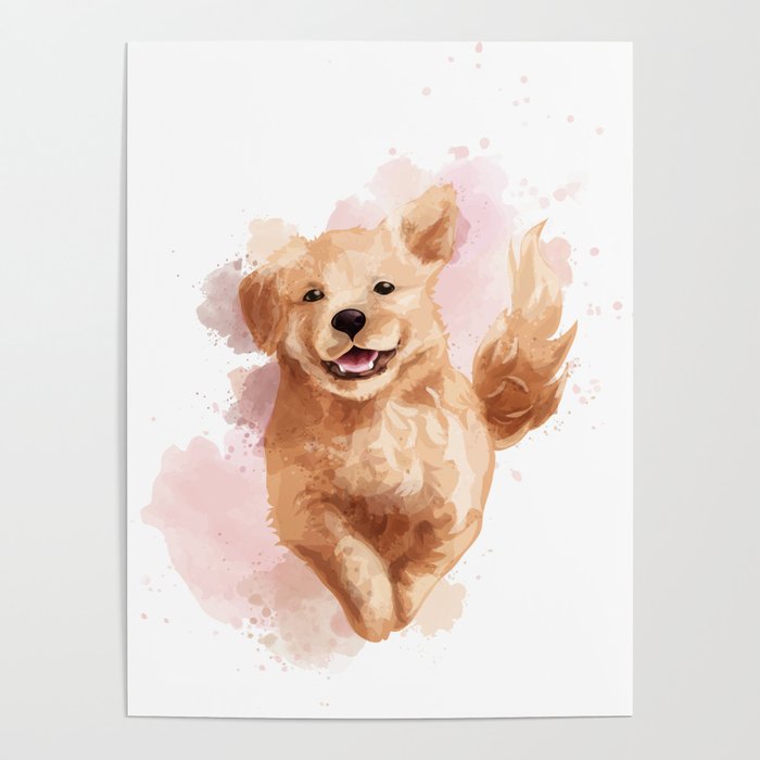 Golden Retriever Puppy Poster