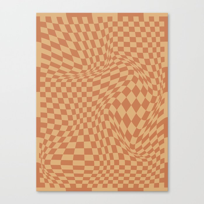 Chequerboard Pattern - Brown Canvas Print