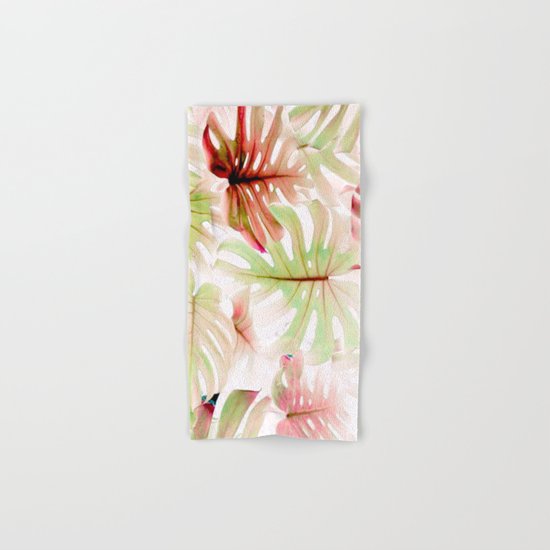 Monstera Pastel Hand & Bath Towel