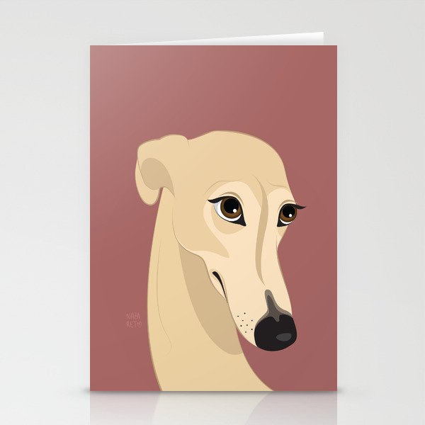 Shy greyhound Stationery Cards