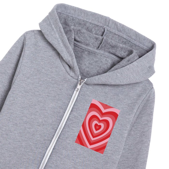Pink hoodie cheap with red hearts