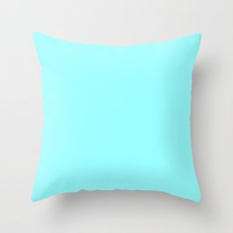Bright Electric Neon Blue Color Throw Pillow