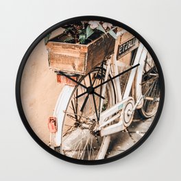 Flower Basket Vintage Bicycle Wall Clock
