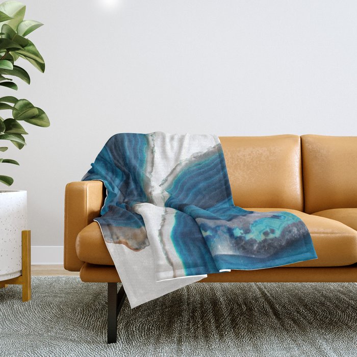 Blue Agate Throw Blanket