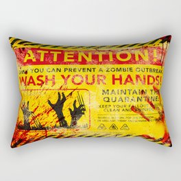 Prevent Zombie Outbreak: Wash your hands! Rectangular Pillow