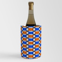 Abstract geometric pattern - blue and orange. Wine Chiller