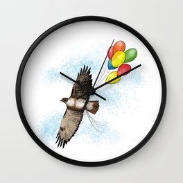 Hawk on his way to a party | Color Wall Clock
