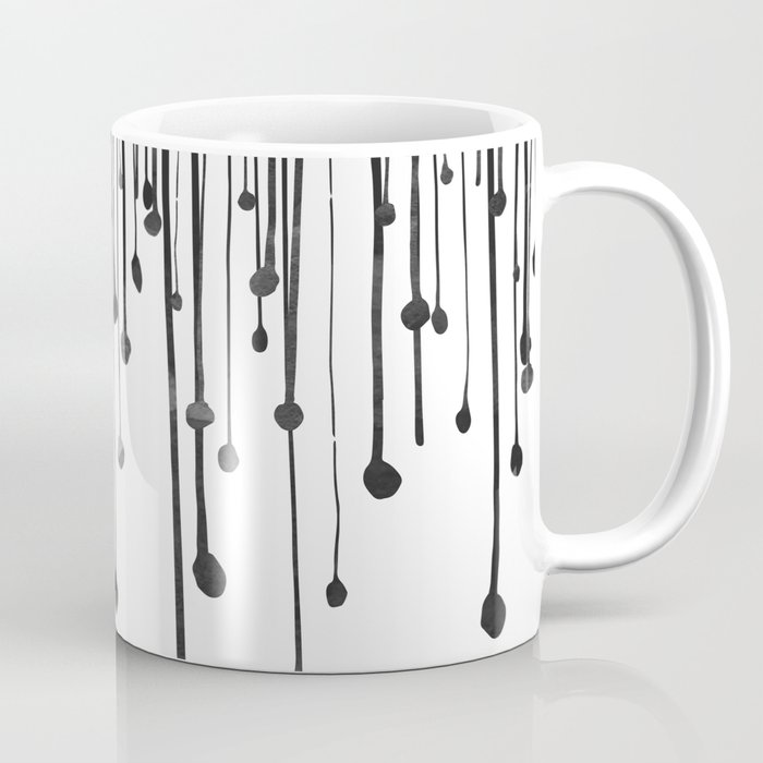 Abstract hand drawn black white water drops Coffee Mug