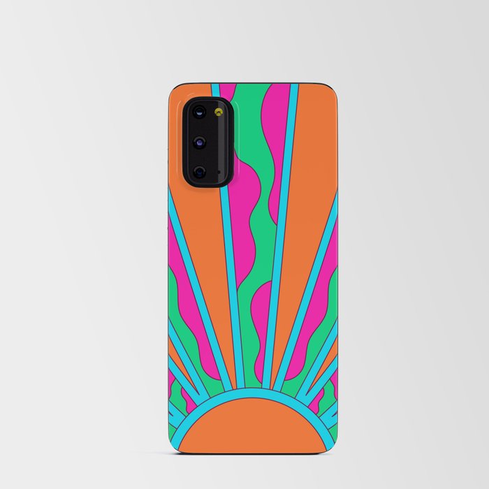 groovy retro neon sunset Android Card Case