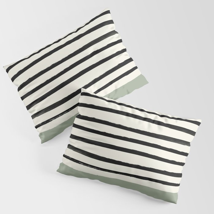 Sage Green x Stripes Pillow Sham
