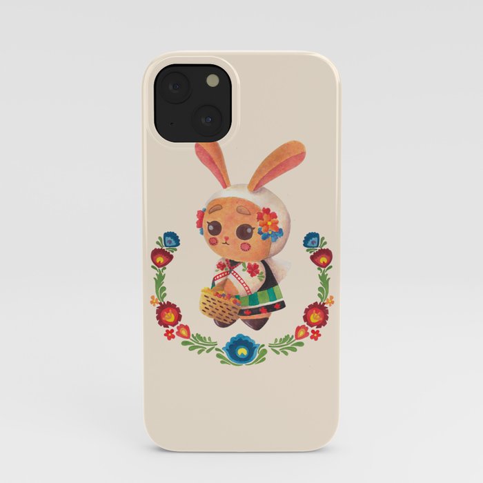 The Cute Bunny in Polish Costume iPhone Case