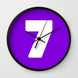 7 (White & Violet Number) Wall Clock
