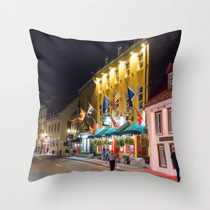 Canada Photography - Streets Of Quebec City Throw Pillow