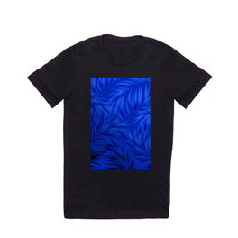 Palm Tree Fronds Brilliant Blue on Blue Hawaii Tropical Décor T Shirt
