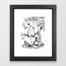 reading elephant Framed Art Print