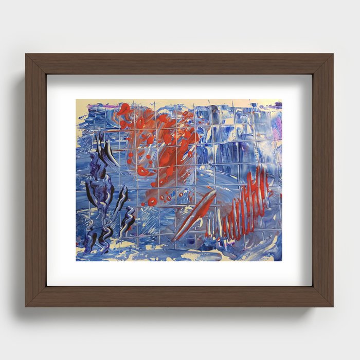 Petals on a waterfall Recessed Framed Print