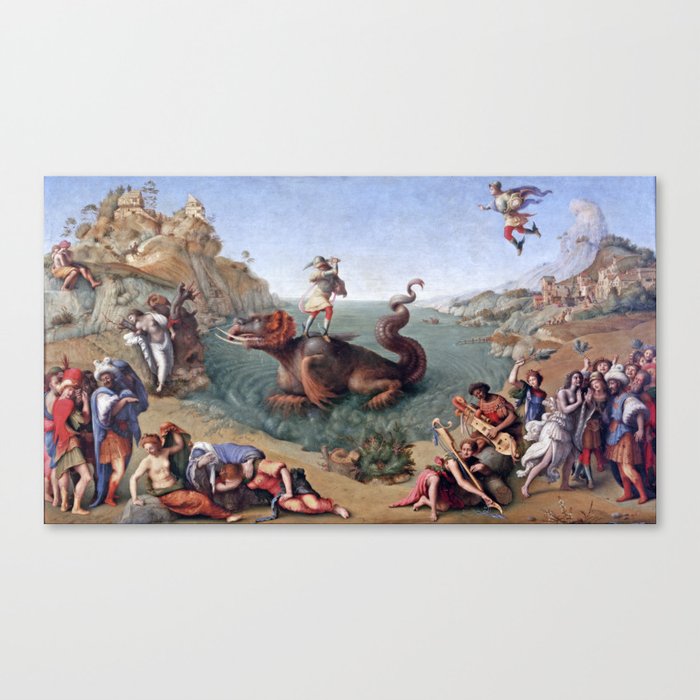 Perseus rescuing Andromeda from the Cracken Canvas Print