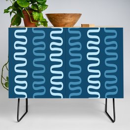 Abstract Shapes 237 in Midnight Blue (Snake Pattern Abstraction) Credenza