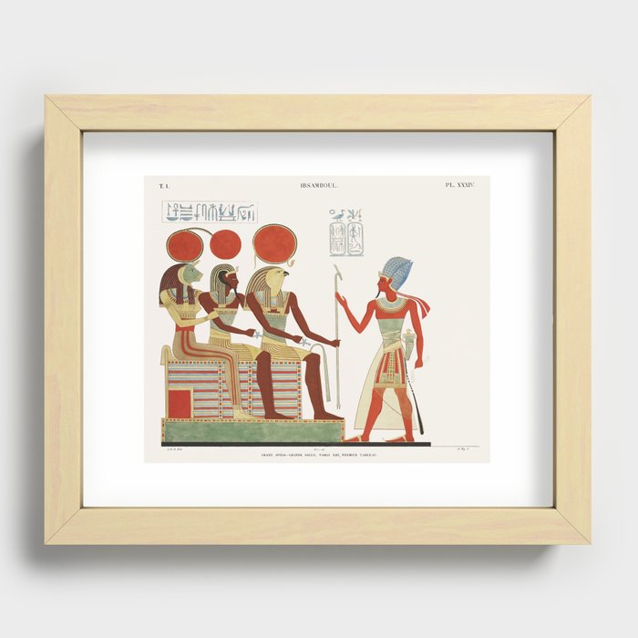 Great speos Great hall, east wall. First painting from Monuments de l'Égypte et de la Nubie (1835–18 Recessed Framed Print