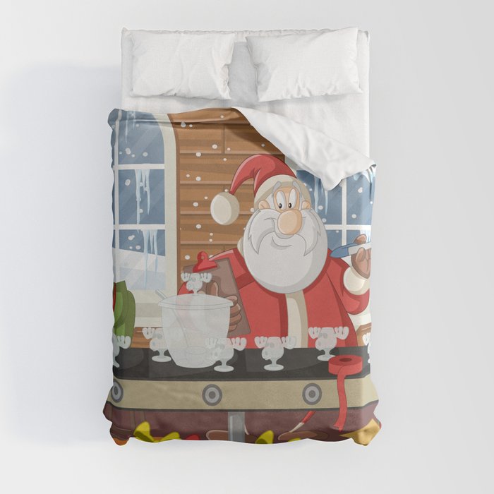 Griswold Toons 15 Santa Factory Duvet Cover