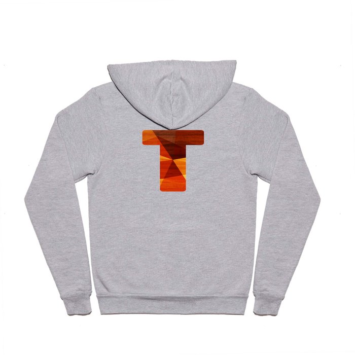 Letter T - Wood Initial  Hoody